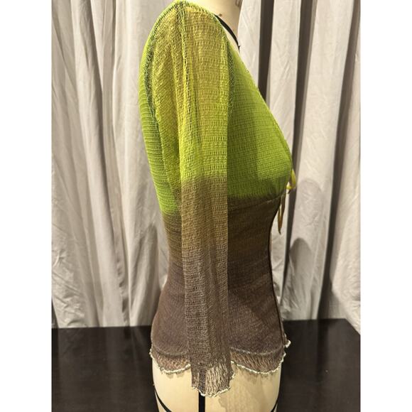 Ann Ferriday Rare Dip Dyed Spider Mesh Boho Fairy Top S/M - Picture 3 of 6